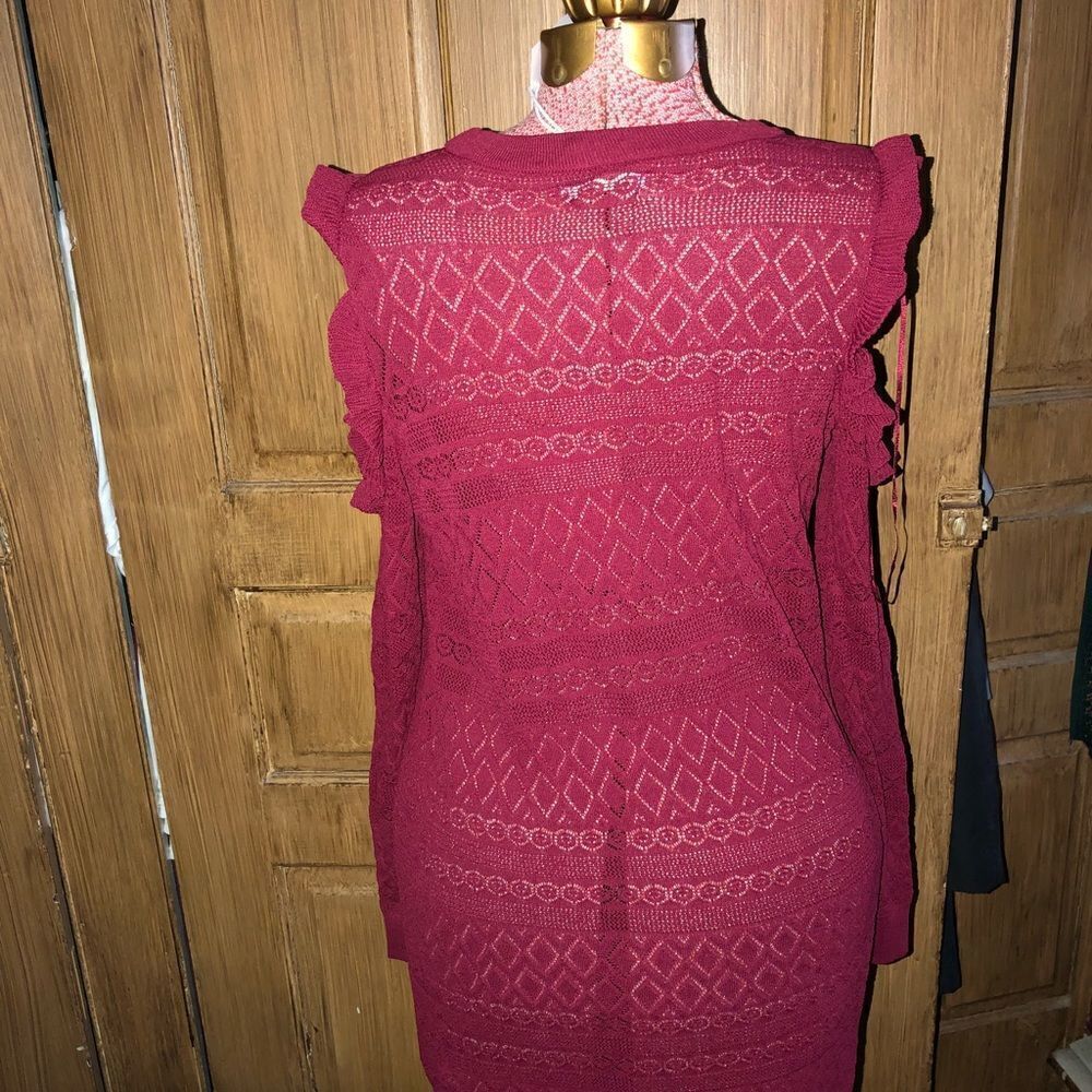 Laura Conrad Ruffle Pointelle Sweater - Picture 3 of 8
